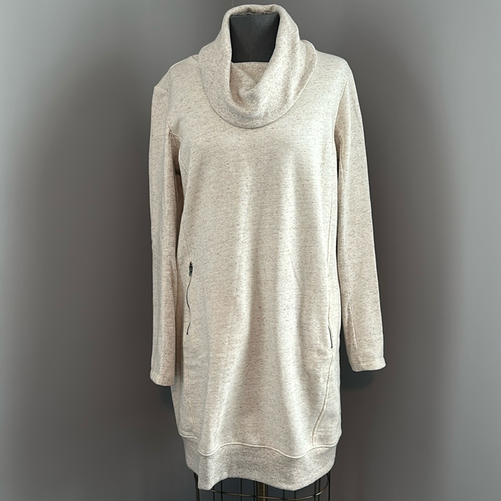 LOFT Lounge Cream Sweatshirt Dress Tunic L